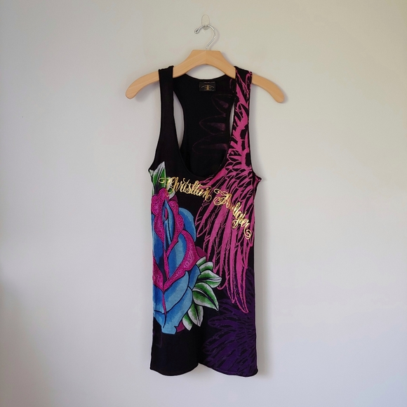 Christian Audigier Los Angeles Knit Tank Top Long Size Large - Picture 3 of 16